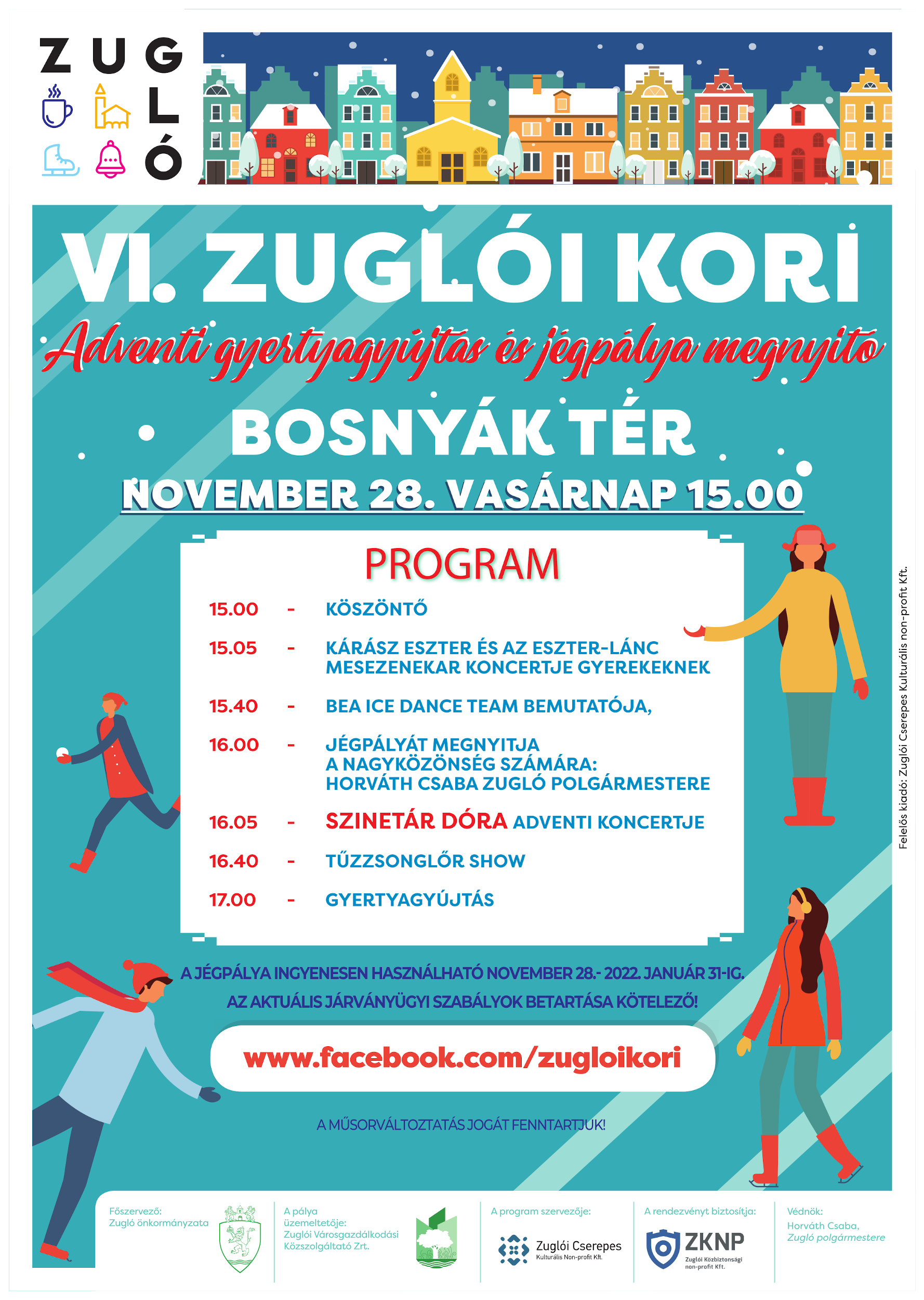 Zuglói Advent - Koripálya megnyitó grafika