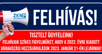 Felhívás a 2022. évre kiadott várakozási hozzájárulások érvényességéről - grafika