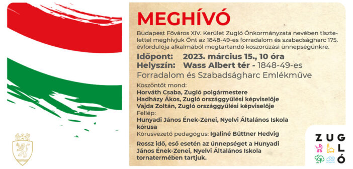 Ünnepi koszorúzás az 1848-49-es forradalom és szabadságharc 175. évfordulóján