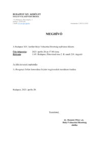 Meghívó a Helyi Választási Bizottság 2023. április 20-ai ülésére