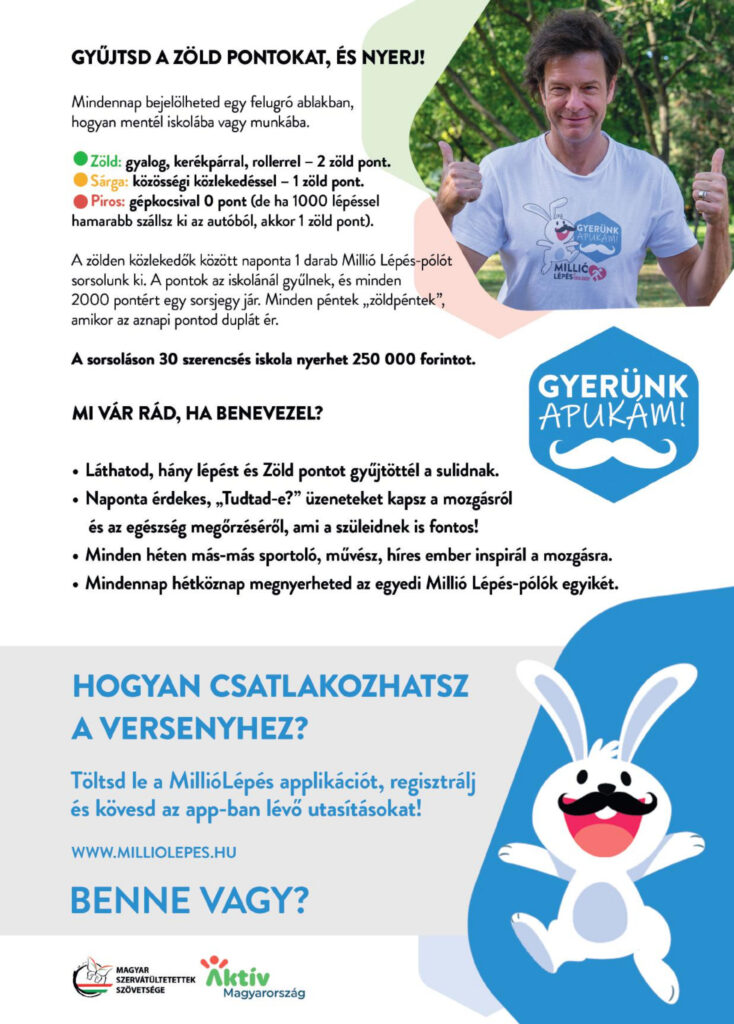 Idén is elindul a "Millió lépés az iskoládért" kihívás - plakát