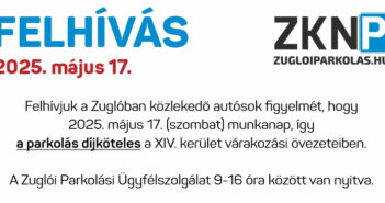 Felhívás a május 17-ei díjköteles parkolásról